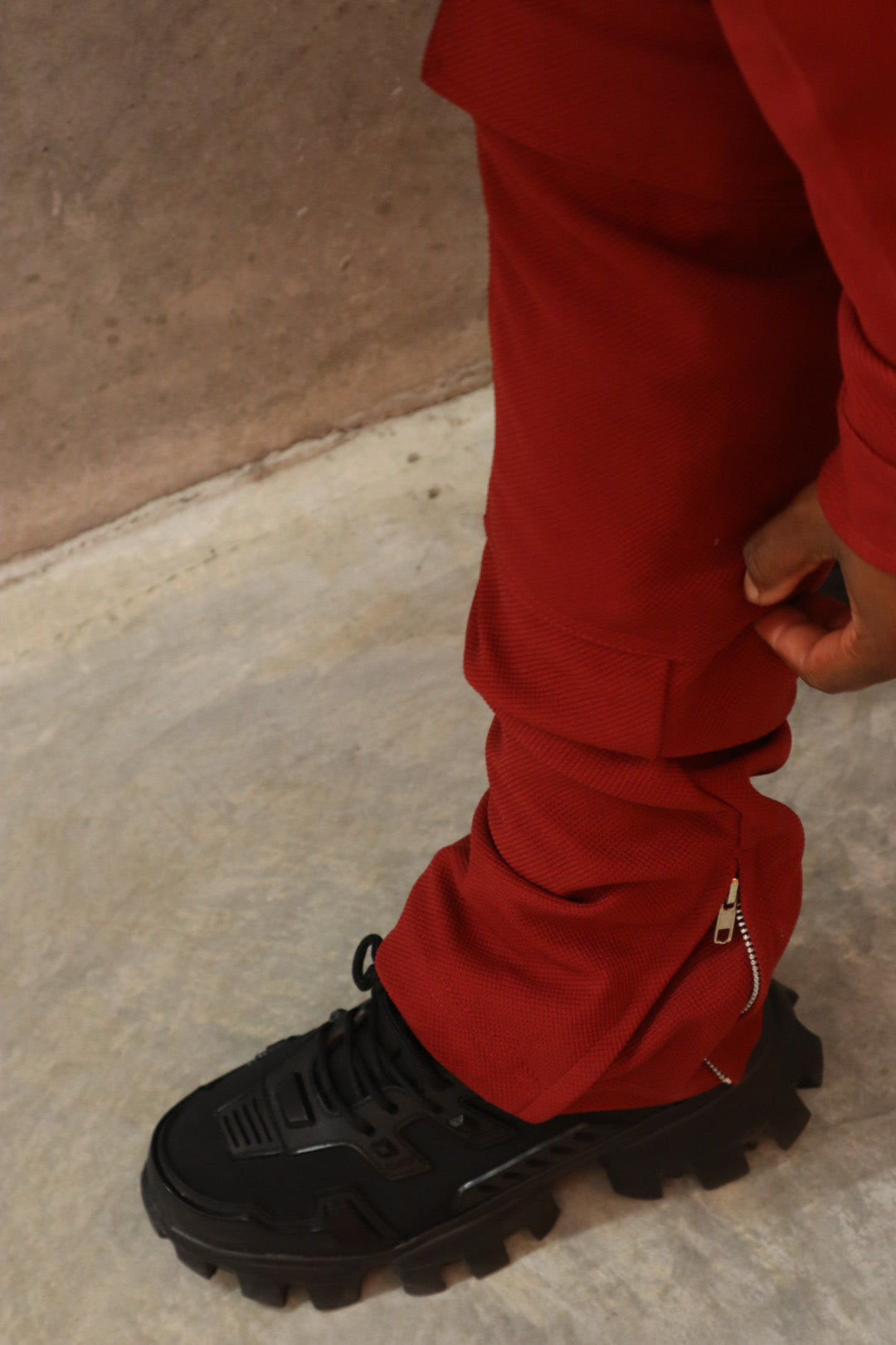 Uniform Flare Pants in Maroon