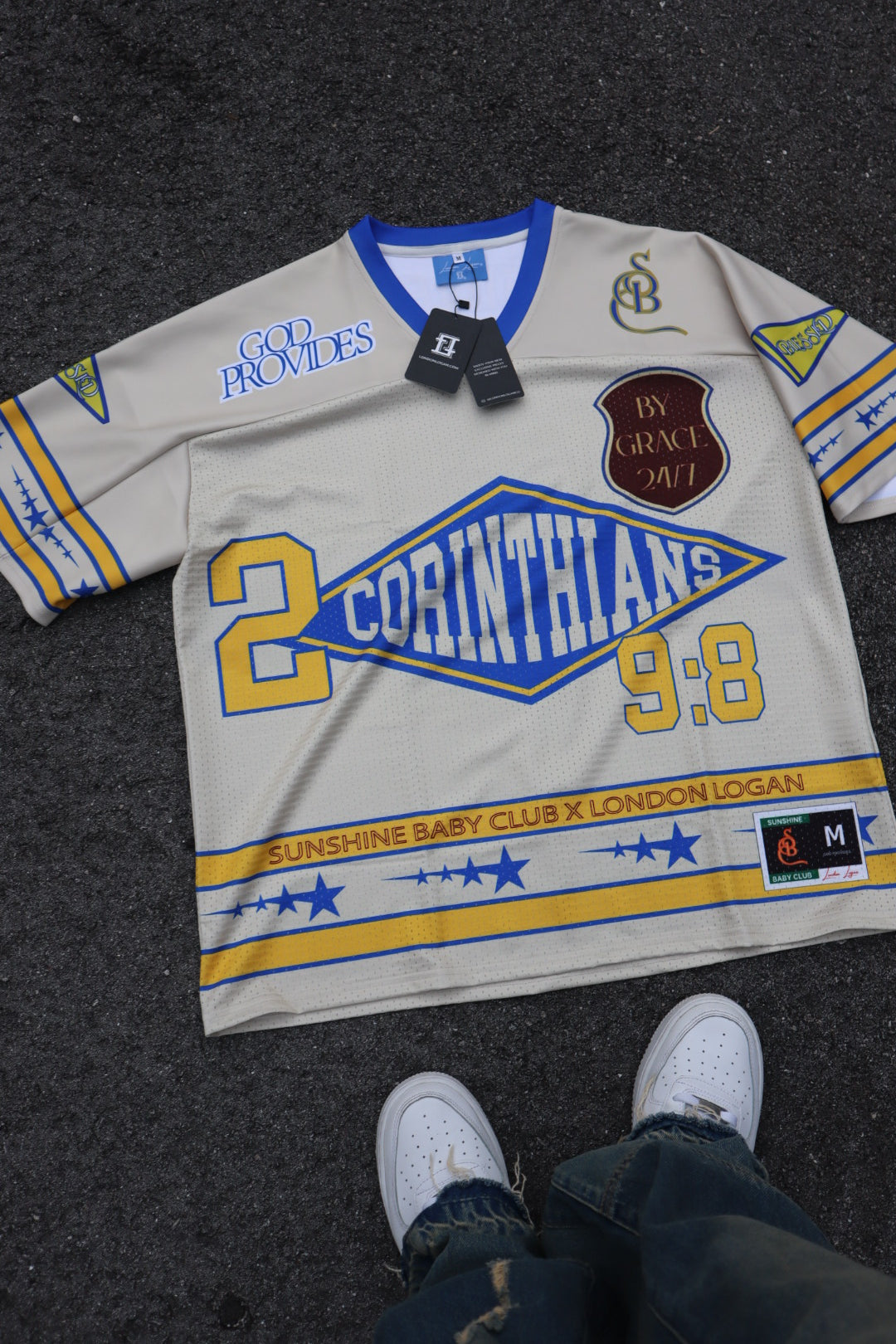 God Provides Cream and Royal Blue Jersey