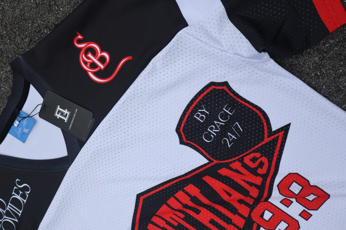 God Provides Jersey Black, white and red