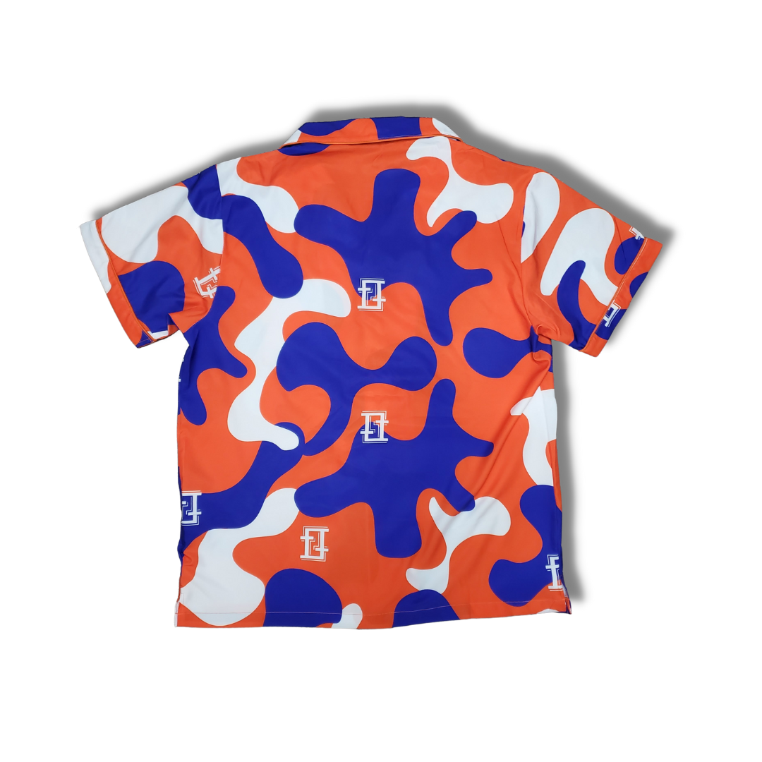 Orange /Deep Royal Camouflage Shirt
