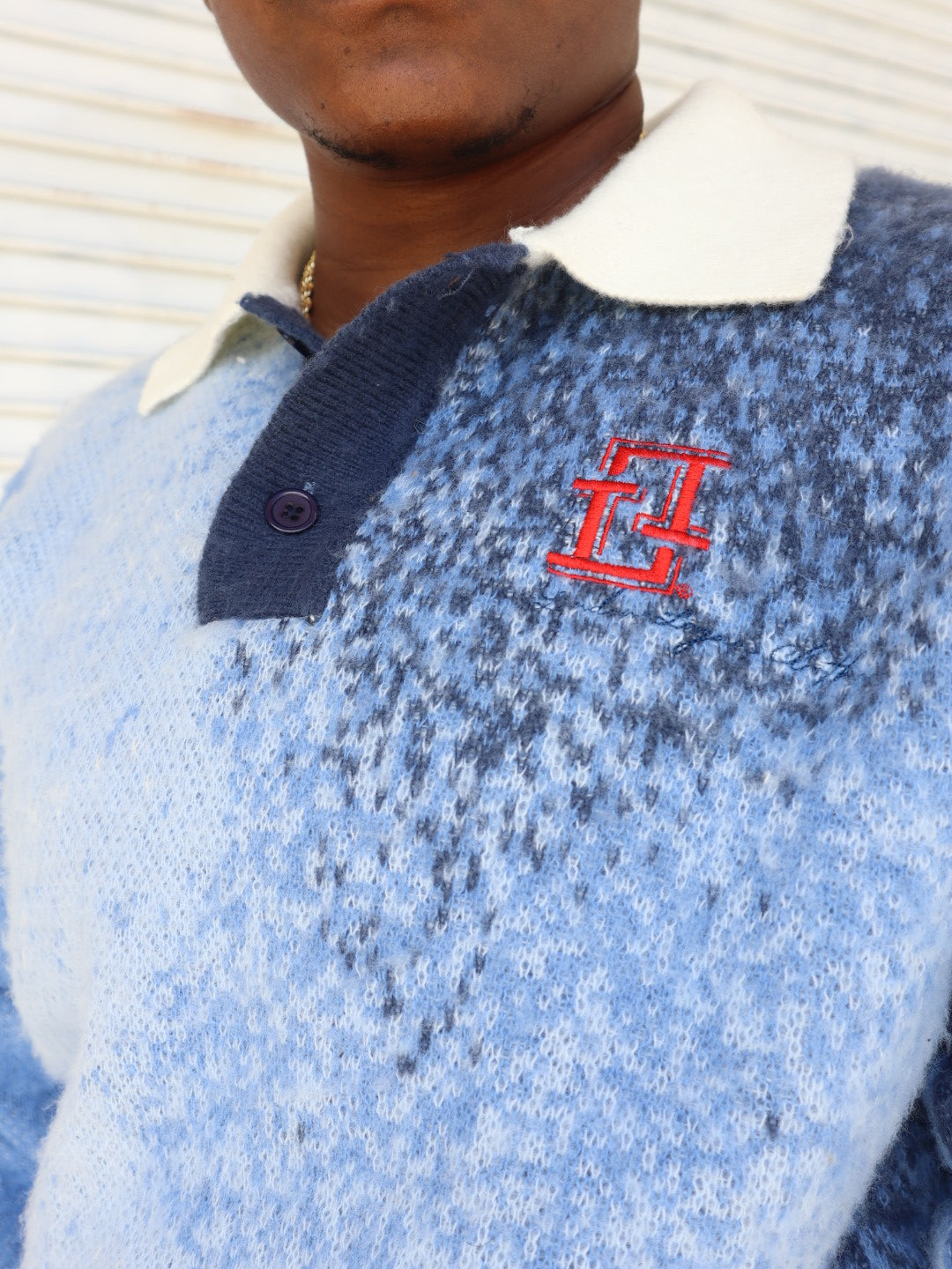 Blue Ombre Knit Polo (Pre-Order)