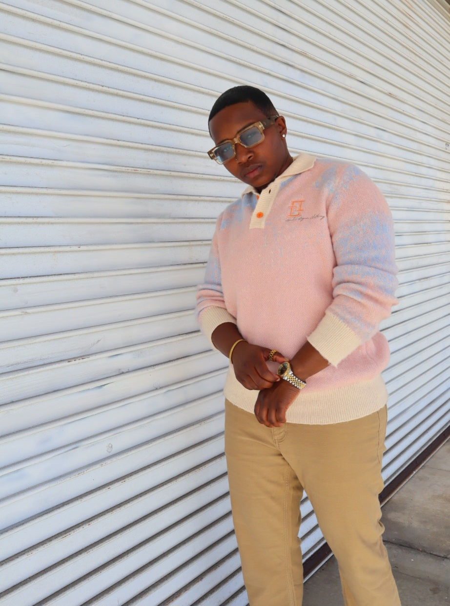 Pink Sky Knit Polo (Pre-Order)