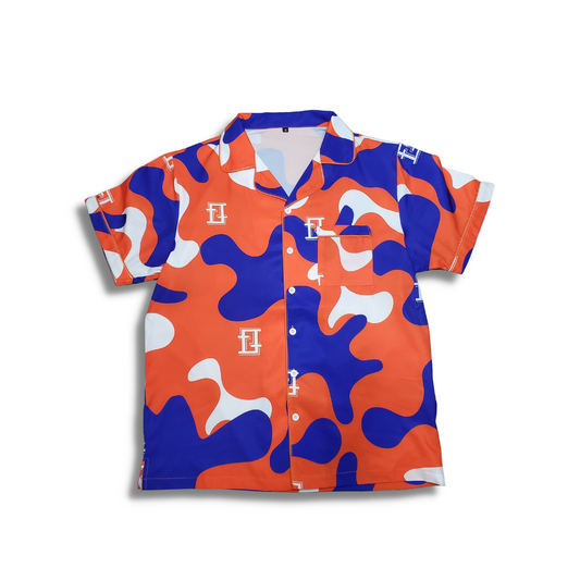 Orange /Deep Royal Camouflage Shirt